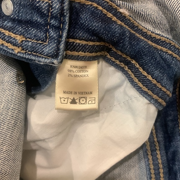 SP Black Cotton Blend Distressed Blue Short Overalls, Size M - Picture 8 of 9